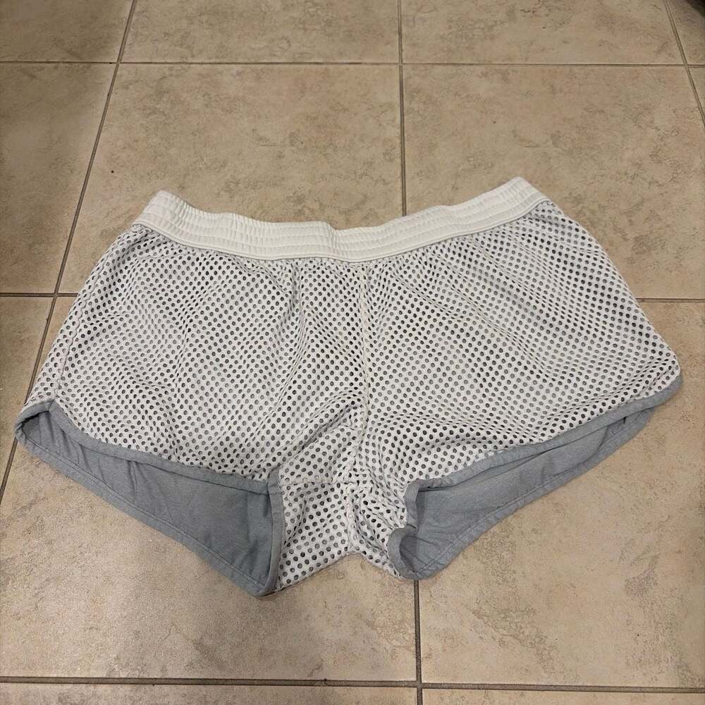 Champion Women's Mesh Athletic Shorts with Built-in Liner White/Grey Size XXL
